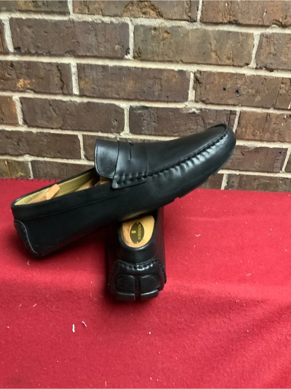 Black Leather Men’s Slip-On Penny Loafers